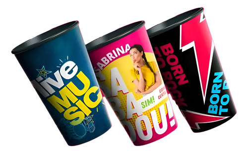 Kit 30 Copos 550ml Personalizado 360 Mold Label - Plastix