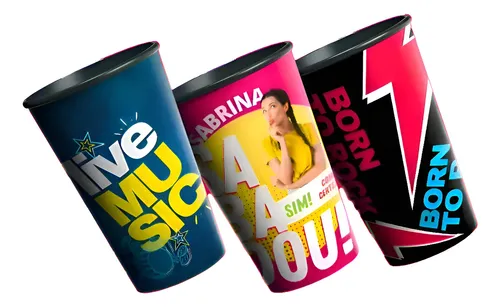 Kit 70 Copos 550ml Personalizado 360 Mold Label - Plastix